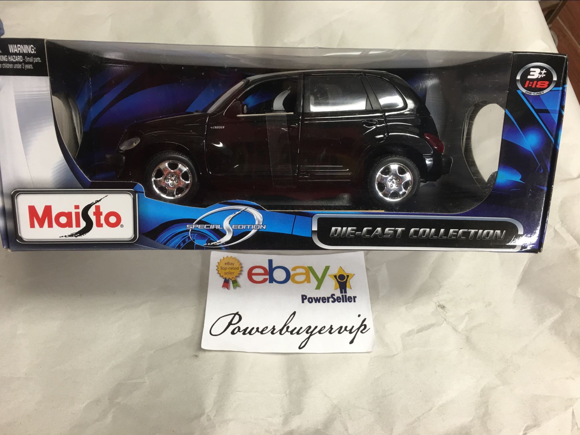 Maisto 1998 Chrysler PT Cruiser 1:18 Diecast Car, BLACK No Sales Tax - Click Image to Close